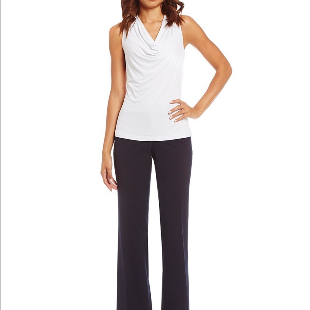 Calvin Klein Drape (Cowl) Neck Sleeveless Blouse